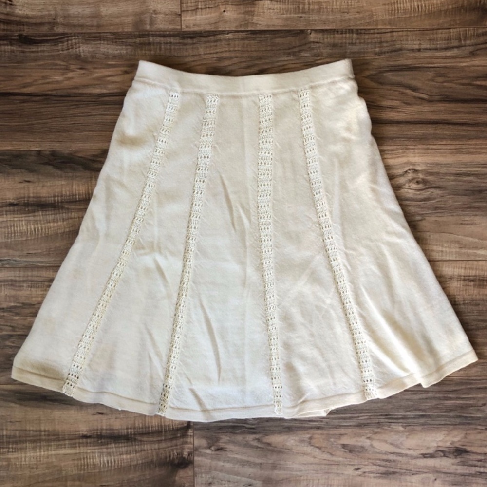 Anthropologie Viola Cream Wool Blend Skirt